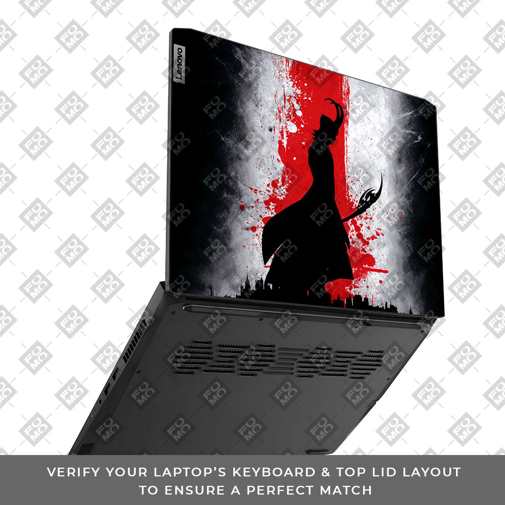 Loki Silhouette Red Strike Lenovo IdeaPad Gaming 3 15ACH6 and 15IHU6 Laptop Skin