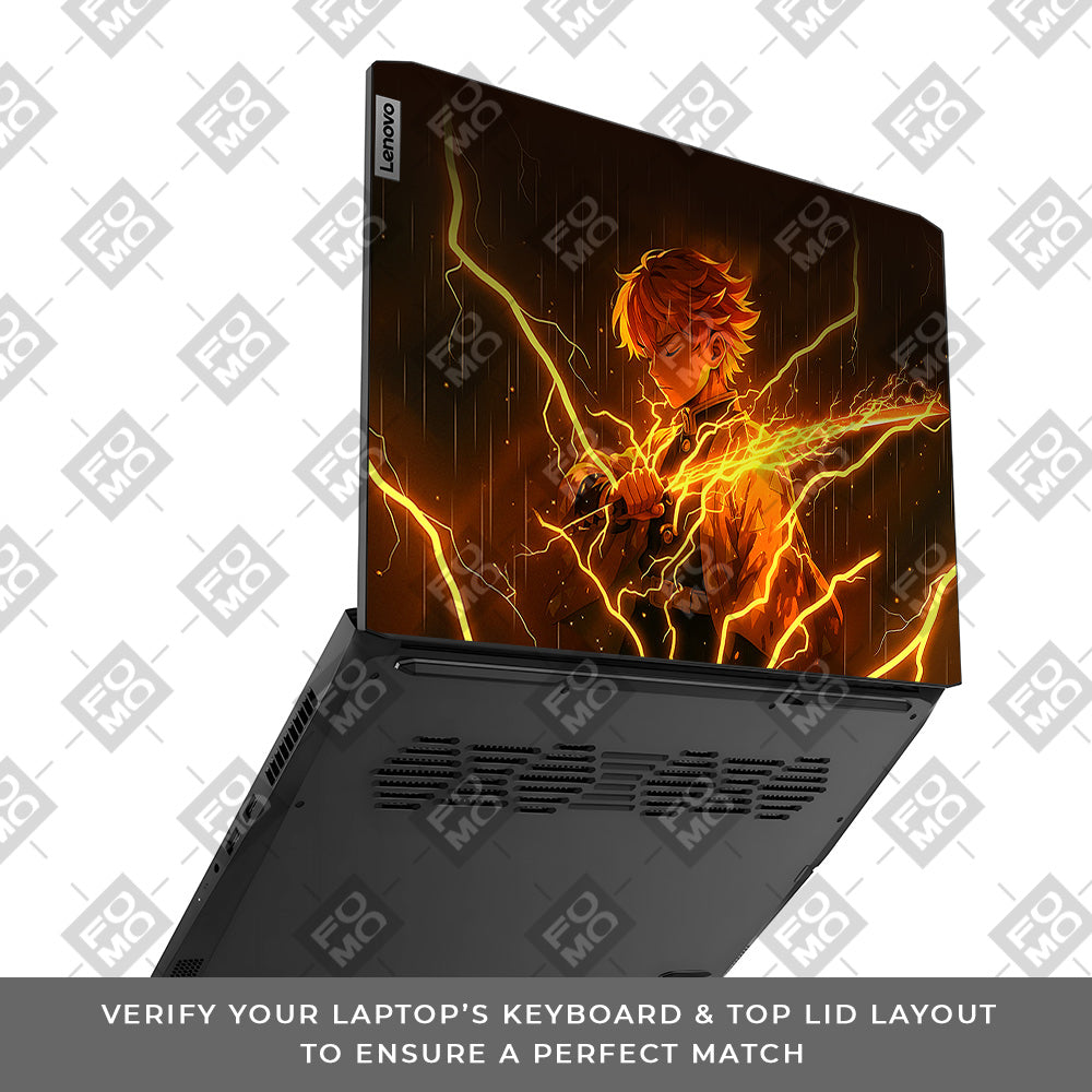 Thunder Soul Lightning Zenitsu Lenovo IdeaPad Gaming 3 15ACH6 and 15IHU6 Laptop Skin