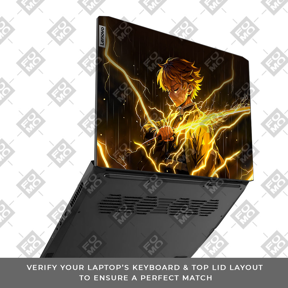 Thunder Soul Lightning Zenitsu Lenovo IdeaPad Gaming 3 15ACH6 and 15IHU6 Laptop Skin