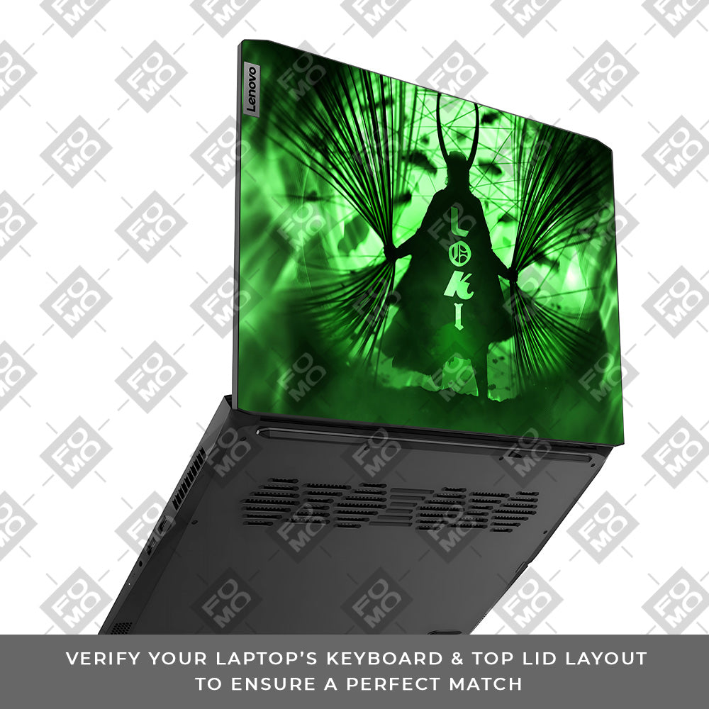 Loki's Green Aura Lenovo IdeaPad Gaming 3 15ACH6 and 15IHU6 Laptop Skin
