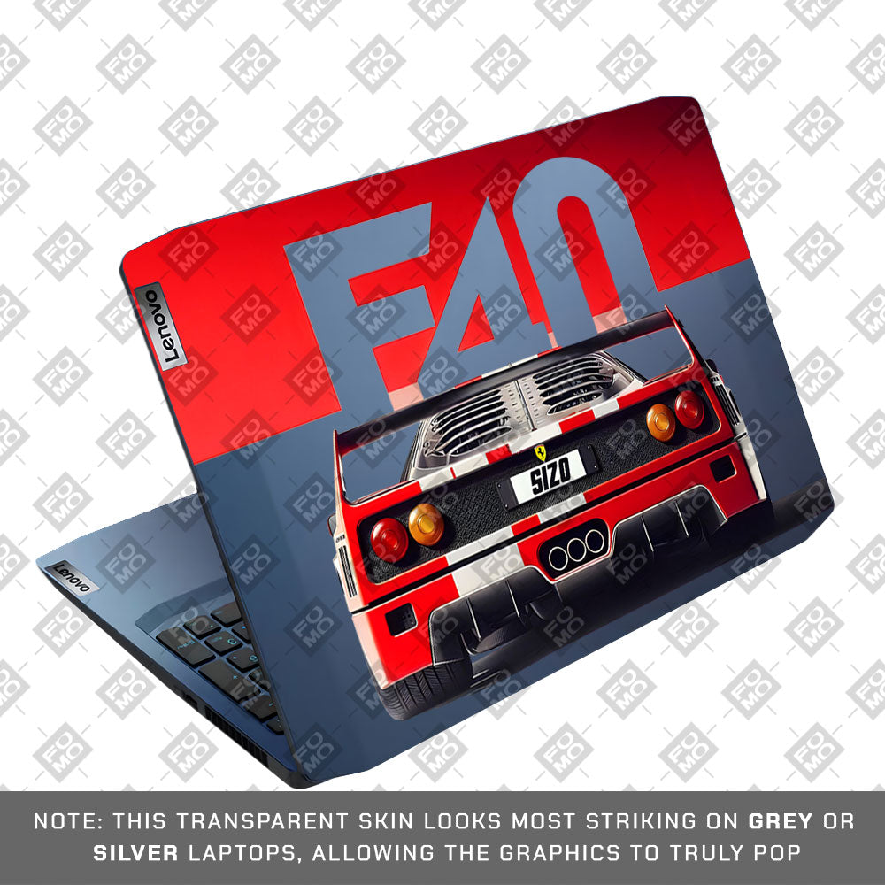 Transparent Ferrari F40 Lenovo IdeaPad Gaming 3 15ARH05 and 15IMH05 Laptop Skin