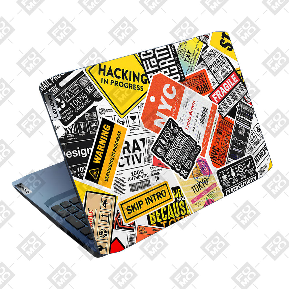 Tech Aesthetic Sticker Collage Lenovo Ideapad Gaming 3 15ARH05 and 15IMH05 Laptop Skin