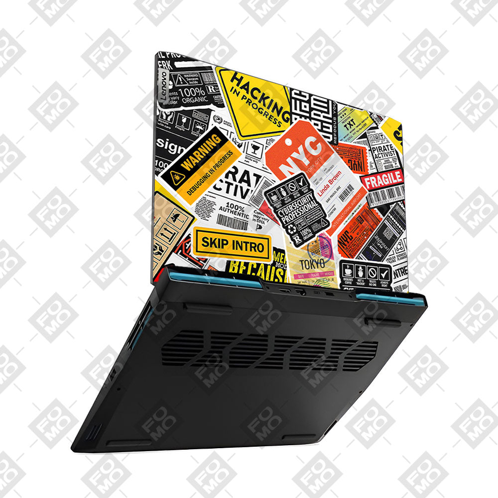Tech Aesthetic Sticker Collage Lenovo IdeaPad Gaming 3 15ARH7 and 15IAH7 Laptop Skin