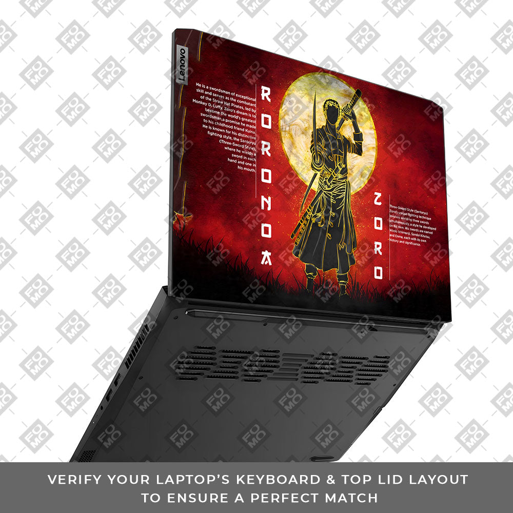 Zoro Under Golden Moon Lenovo IdeaPad Gaming 3 15ACH6 and 15IHU6 Laptop Skin