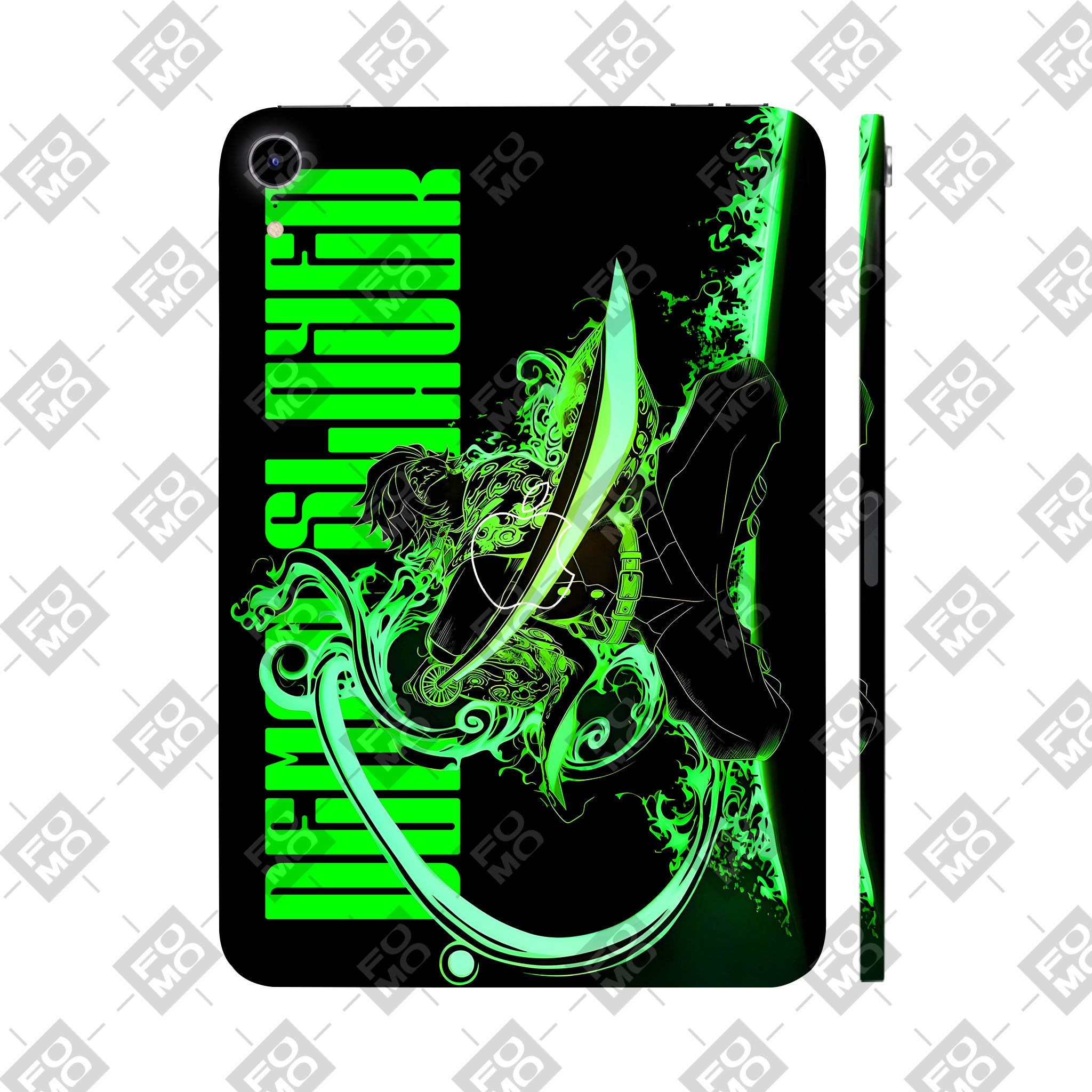 Apple Ipad Air 11 M3 2025 Tanjiro Green Flame Dance Anime 3D Tablet Skin