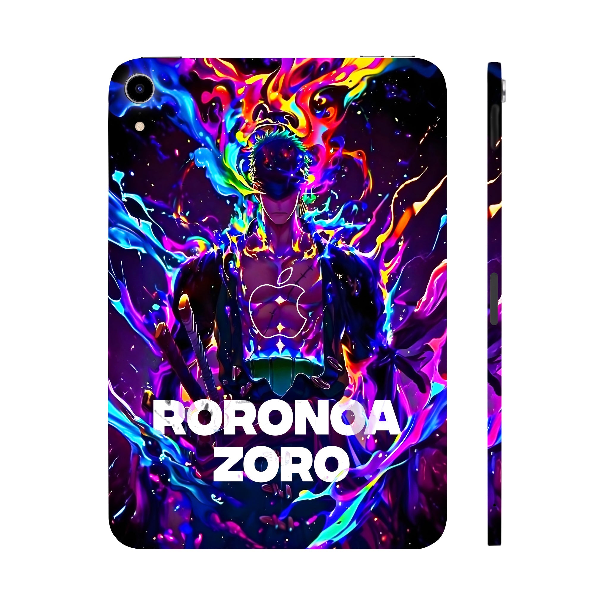 Apple iPad Mini 6th Gen 2021 Roronoa Zoro in Neon Flames Anime Tablet Skins
