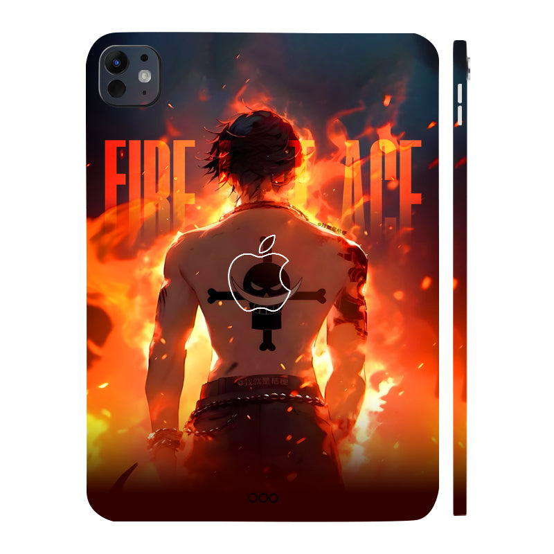 Apple iPad Pro 11 M5 2025 Portgas D. Ace Fire Fist Flame Anime Tablet Skins