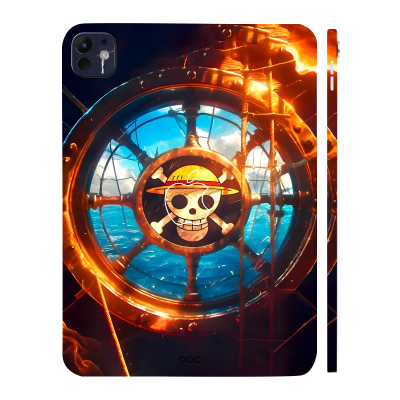Apple iPad Pro 11 M5 2025 Straw Hat Ship Wheel Anime Tablet Skins