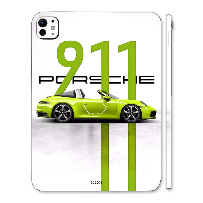 Apple iPad Pro 13 M5 2025 Lime Porsche 911 Cars & Bikes 3D Tablet Skin