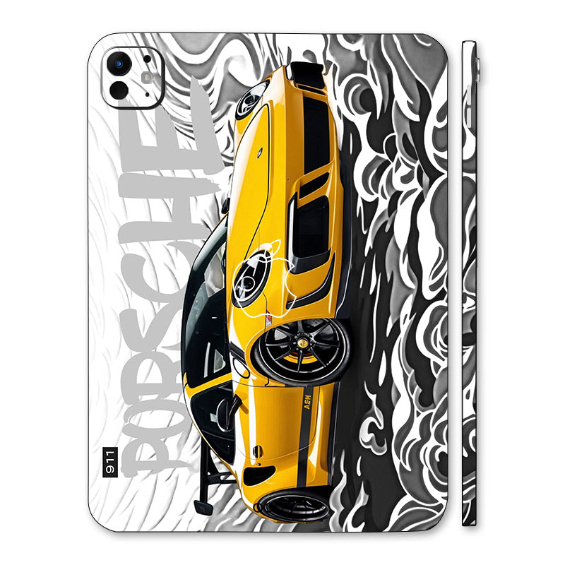Apple iPad Pro 11 M5 2025 Porsche 911 Yellow Blaze Cars & Bikes Tablet Skins
