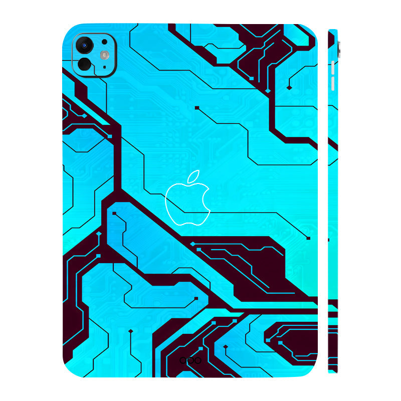 Apple iPad Pro 11 M5 2025 Blue Circuit Tablet Skins