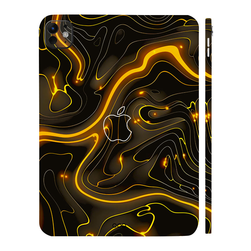 Apple iPad Pro 11 M5 2025 Golden Lava Waves Tablet Skins