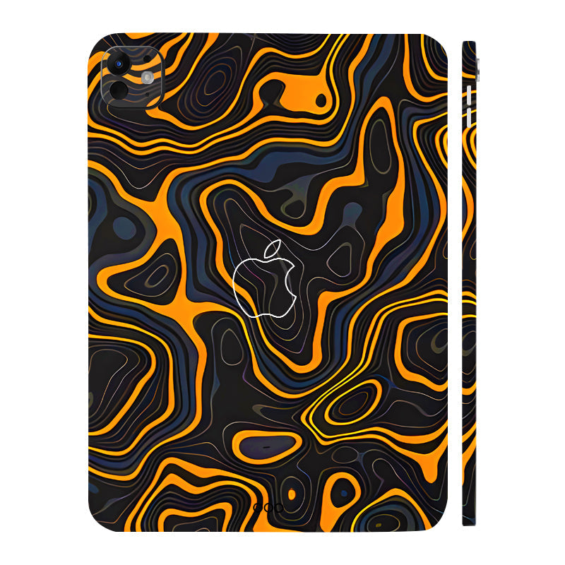 Apple iPad Pro 11 M5 2025 Amber Topographic Waves Tablet Skins
