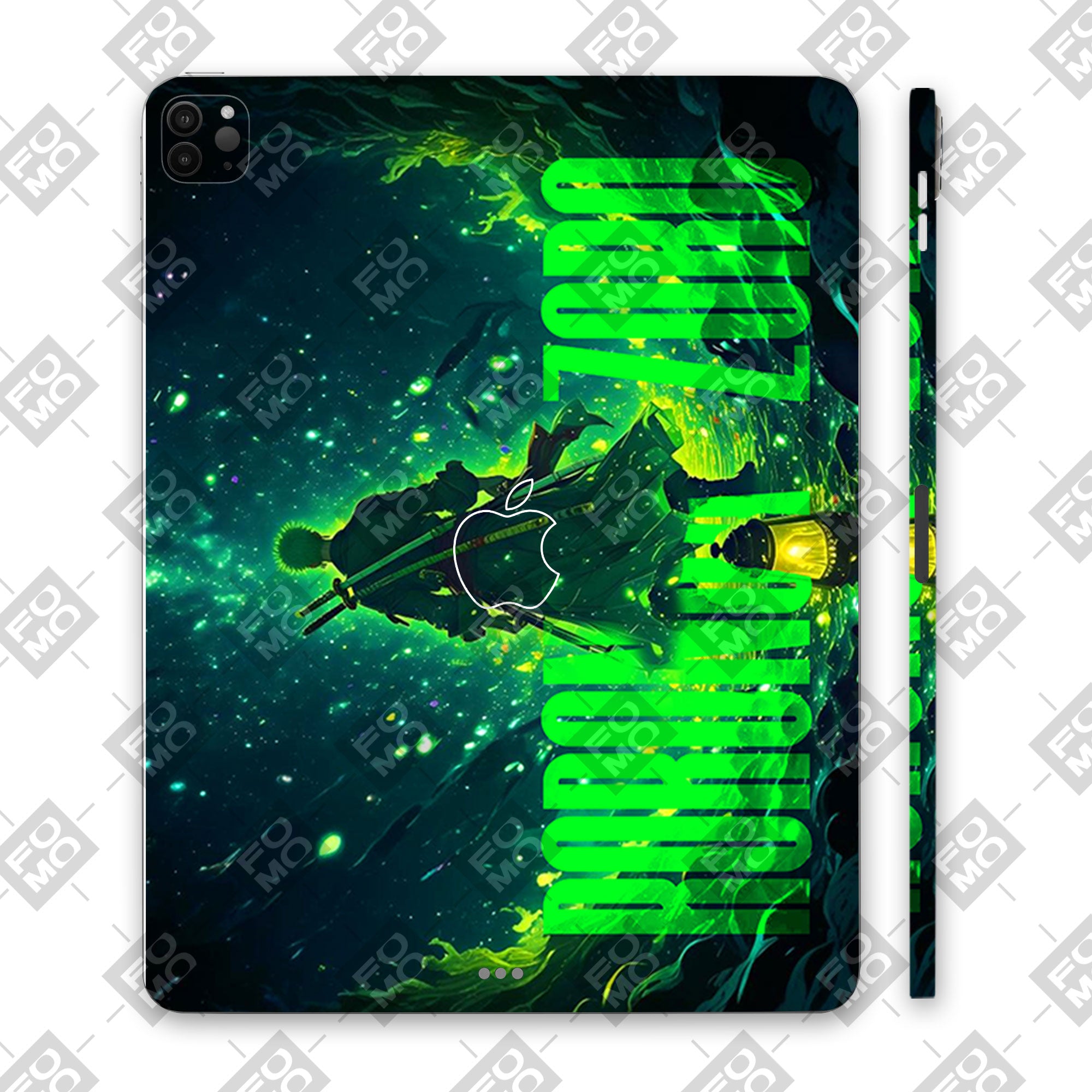 Apple iPad Pro 12.9 M1 2021 Roronoa Zoro Green Fury Anime Tablet Skins