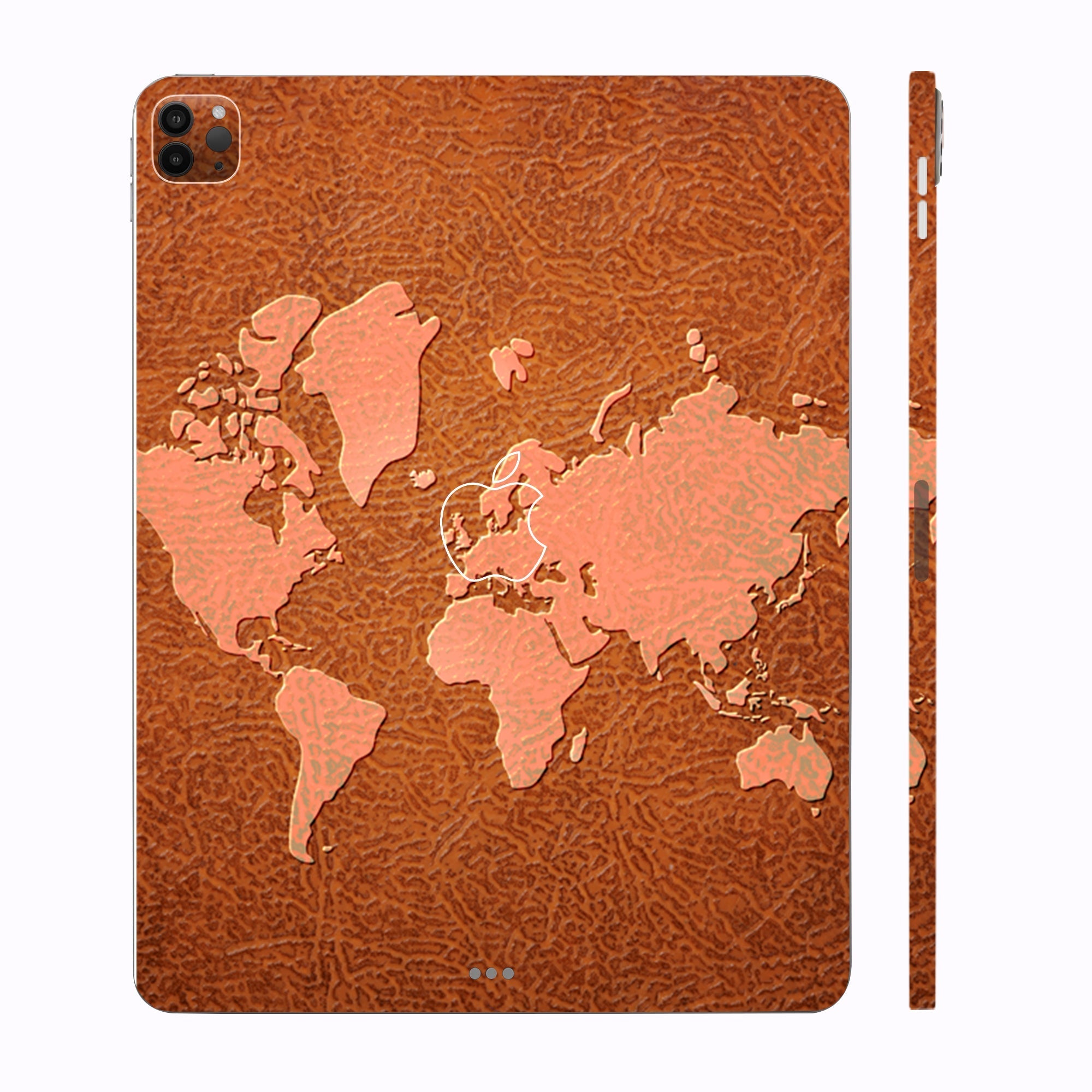 Apple iPad Pro 12.9 M1 2021 Brown World Map Tablet Skins
