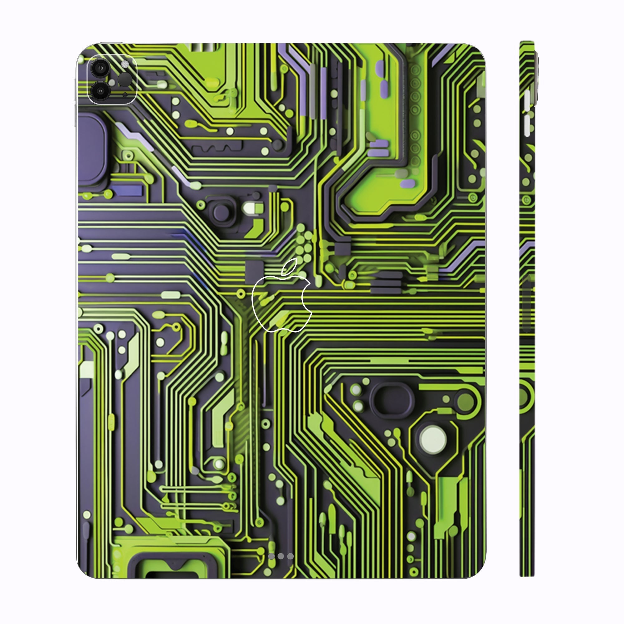 Apple iPad Pro 12.9 M1 2021 Lime Green Circuit Design Tablet Skins