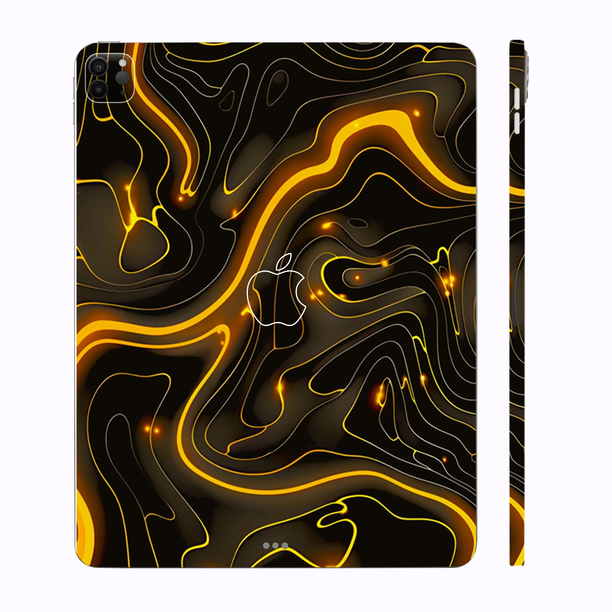 Apple iPad Pro 12.9 M1 2021 Golden Lava Waves Tablet Skins