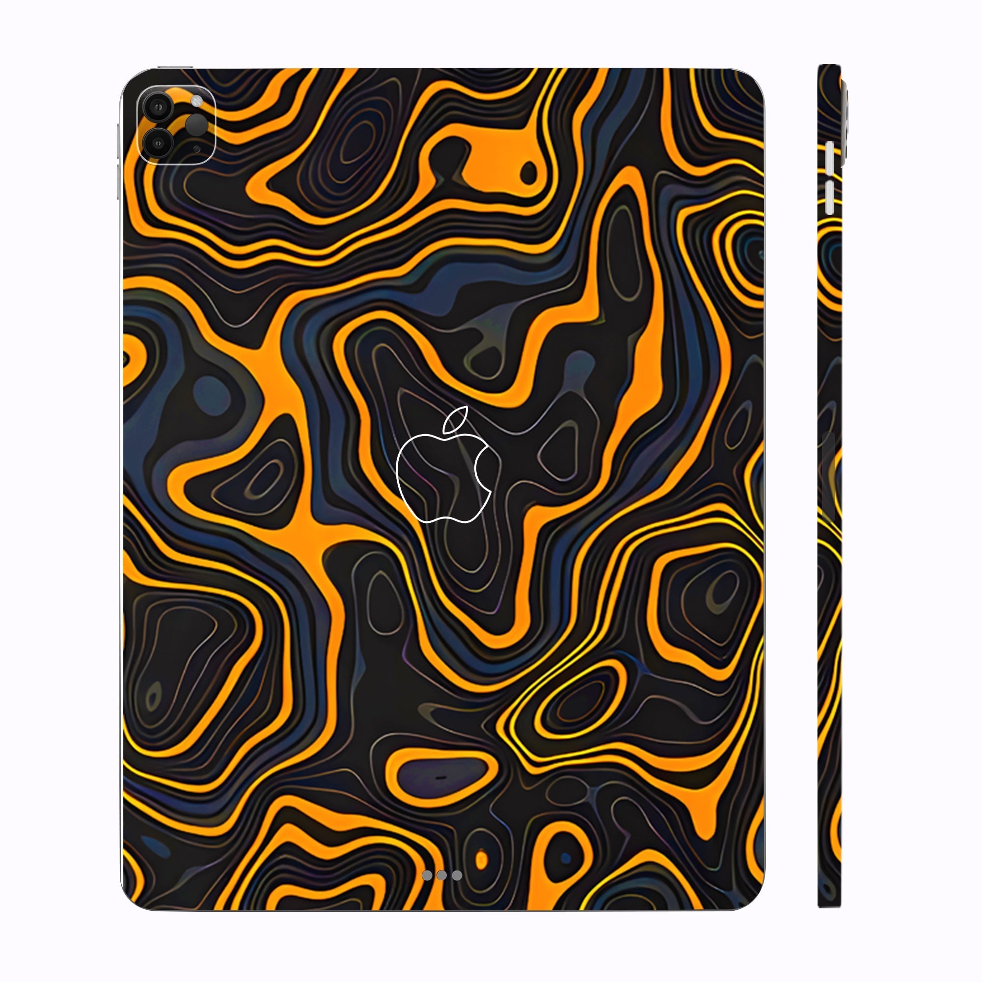 Apple iPad Pro 12.9 M1 2021 Amber Topographic Waves Tablet Skins