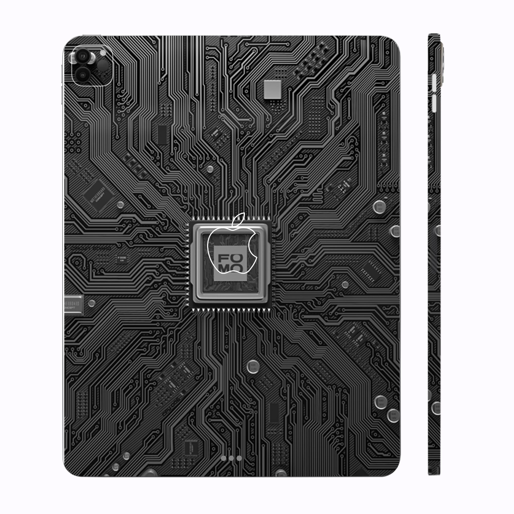 Apple iPad Pro 12.9 M2 2022 FOMO Circuit Dark Mode Tablet Skins