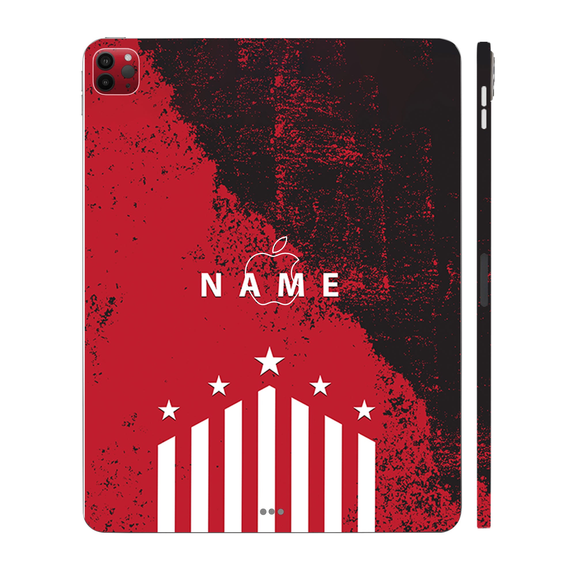 Apple iPad Pro 12.9 2020 Captain Red with Name Tablet Skins