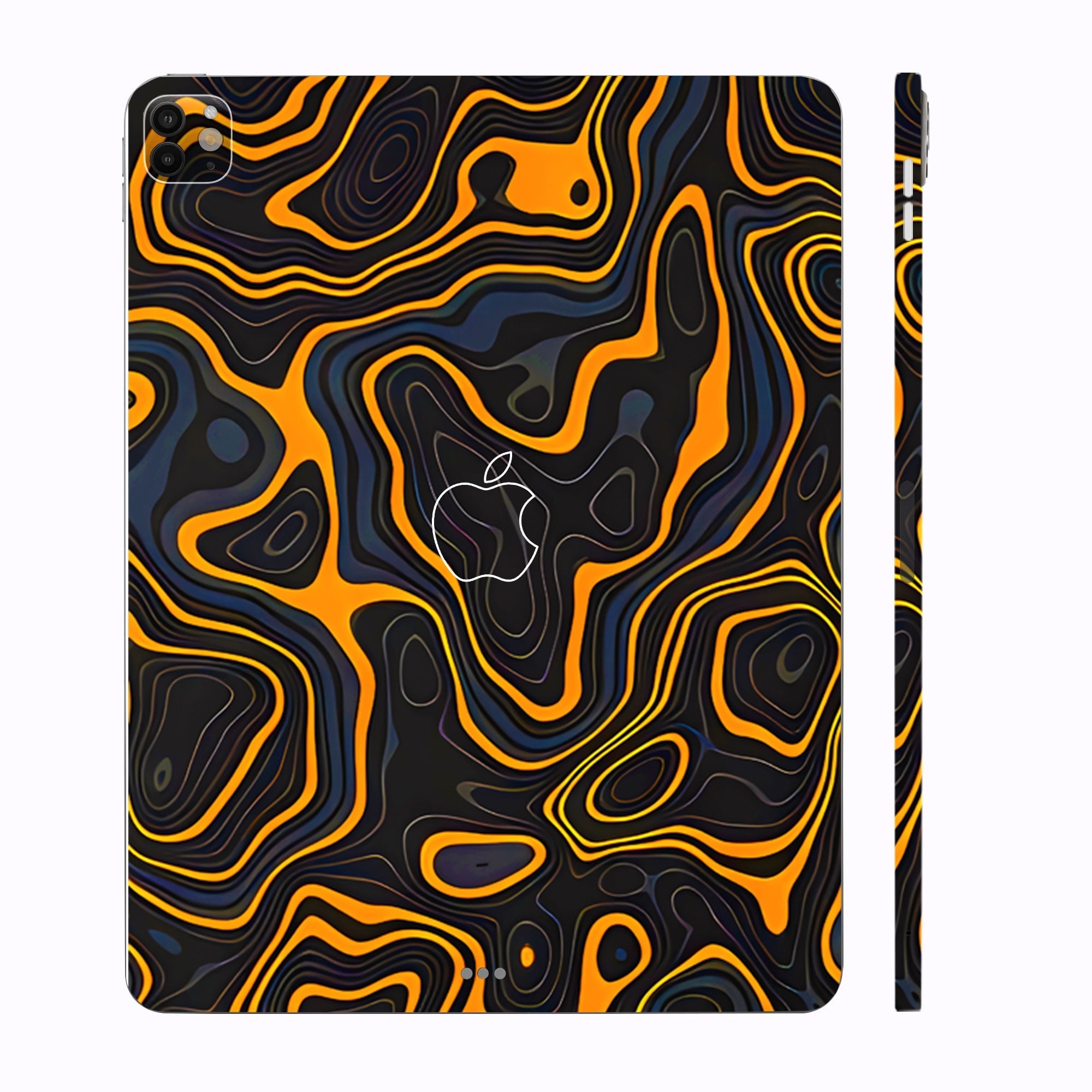 Apple iPad Pro 11 M4 2024 Amber Topographic Waves Tablet Skins