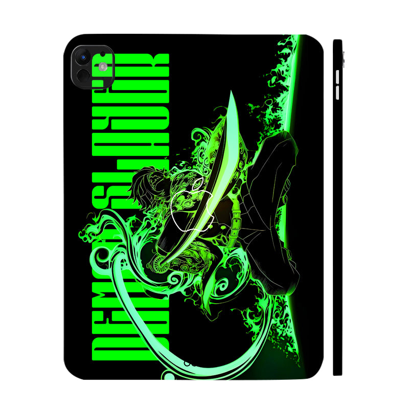Apple iPad Pro 13 M5 2025 Tanjiro Green Flame Dance Anime Tablet Skins