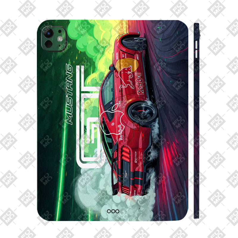 Apple iPad Pro 13 M5 2025 Mustang GT Red Bull Drift Beast Tablet Skin