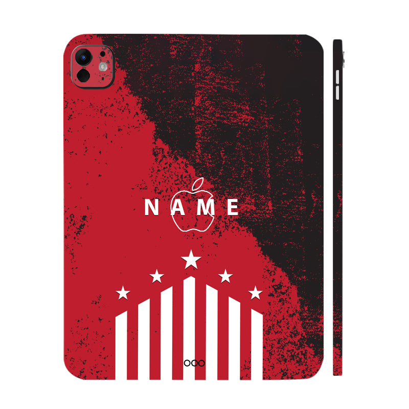 Apple iPad Pro 13 M5 2025 Captain Red with Name Tablet Skins