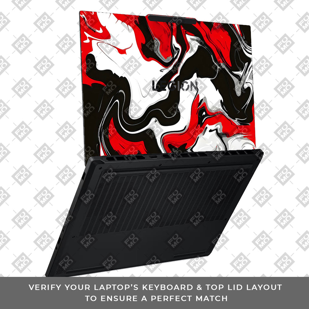 Red and White Marble Lenovo Legion 5 15AHP10 Laptop Skin