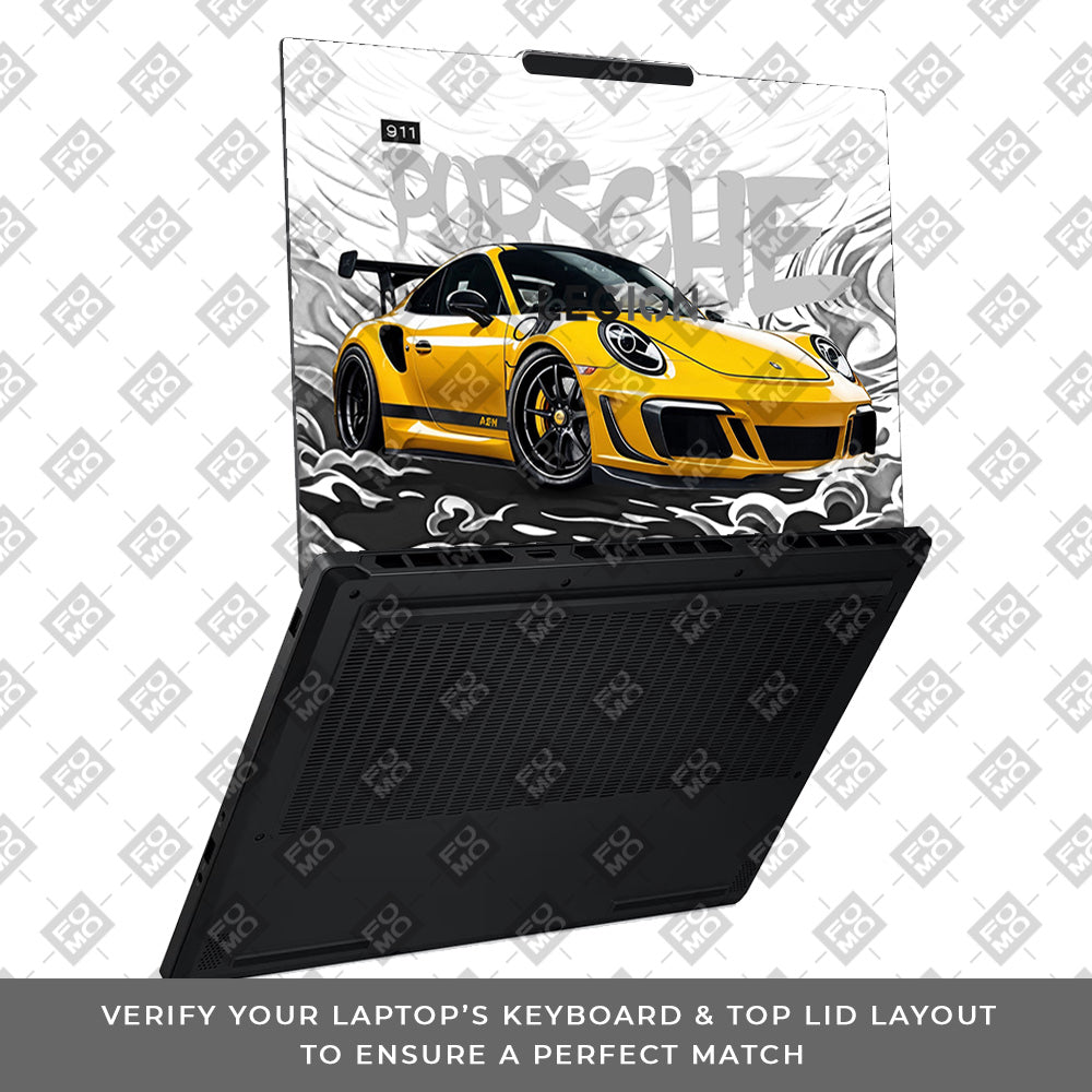 Porsche 911 Yellow Blaze Lenovo Legion 5 15AHP10 Laptop Skin