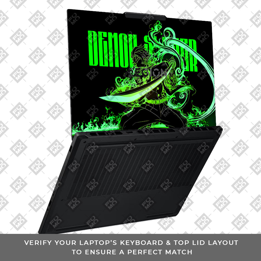 Tanjiro Green Flame Dance Lenovo Legion 5 15AHP10 Laptop Skin
