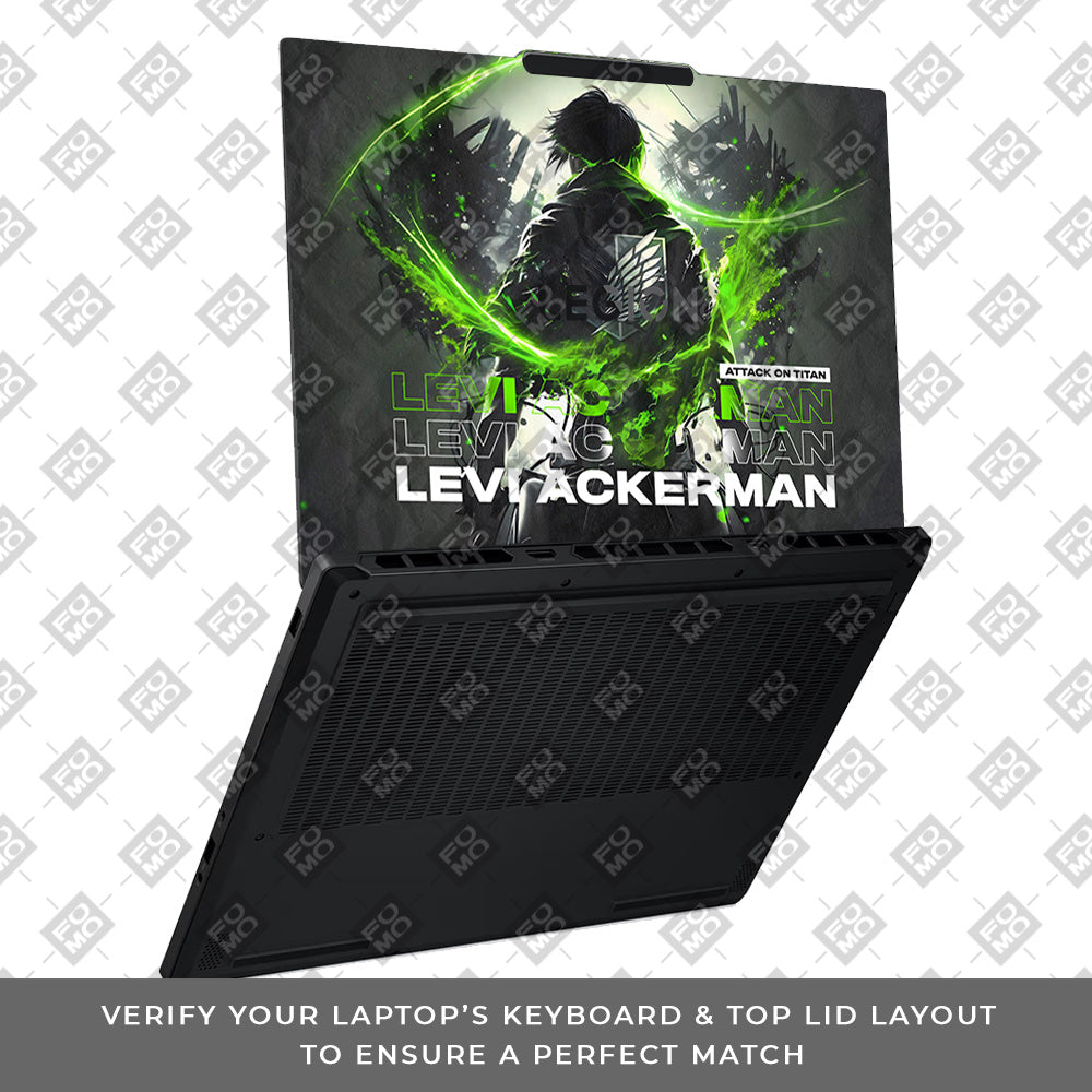 Levi Ackerman Neon Fury Lenovo Legion 5 15AHP10 Laptop Skin