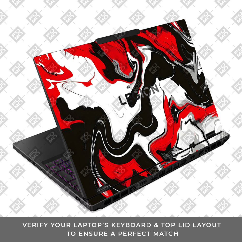 Red and White Marble Lenovo Legion 5 15IRX10 Laptop Skin