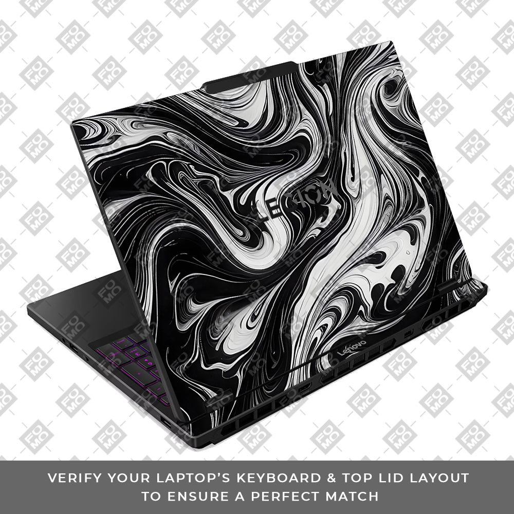 Black and White Marble Lenovo Legion 5 15IRX10 Laptop Skin