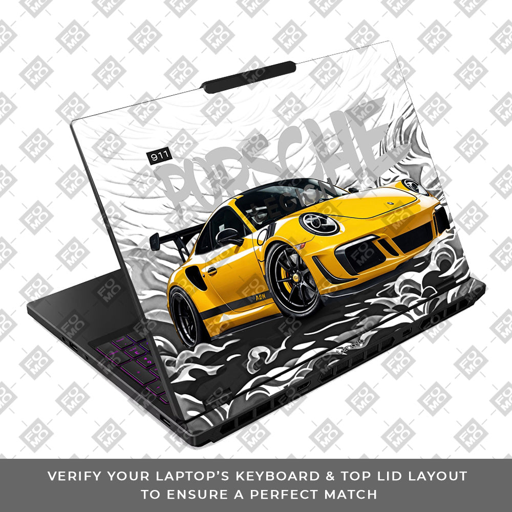 Porsche 911 Yellow Blaze Lenovo Legion 5 15IRX10 Laptop Skin