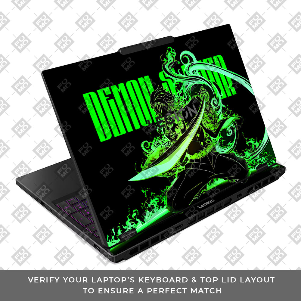 Tanjiro Green Flame Dance Lenovo Legion 5 15IRX10 Laptop Skin
