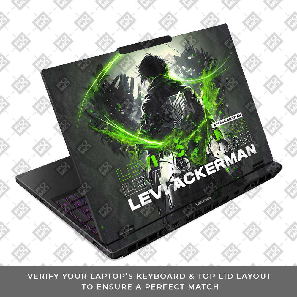 Levi Ackerman Neon Fury Lenovo Legion 5 15IRX10 Laptop Skin