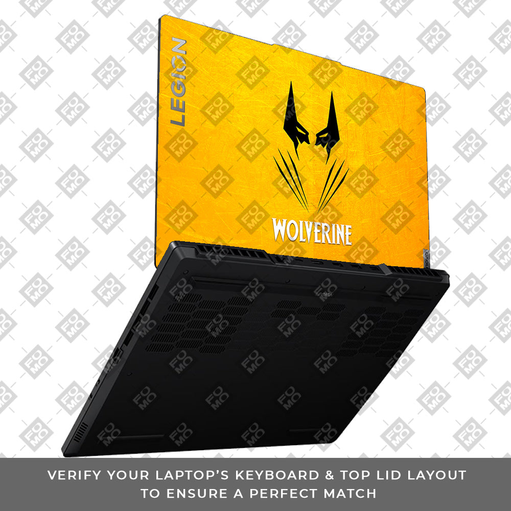 Wolverine with Yellow Background Lenovo Legion 5 15ARP8 Laptop Skin