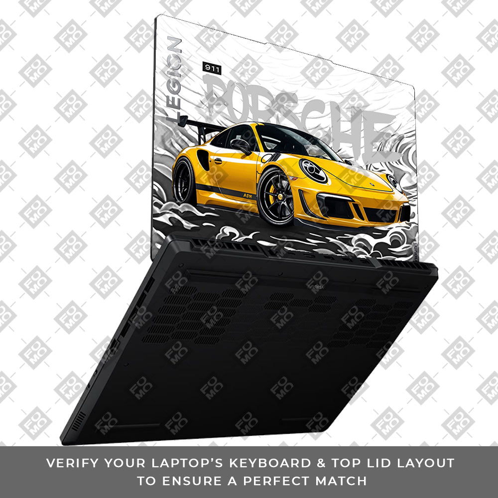Porsche 911 Yellow Blaze Lenovo Legion 5 15ARP8 Laptop Skin