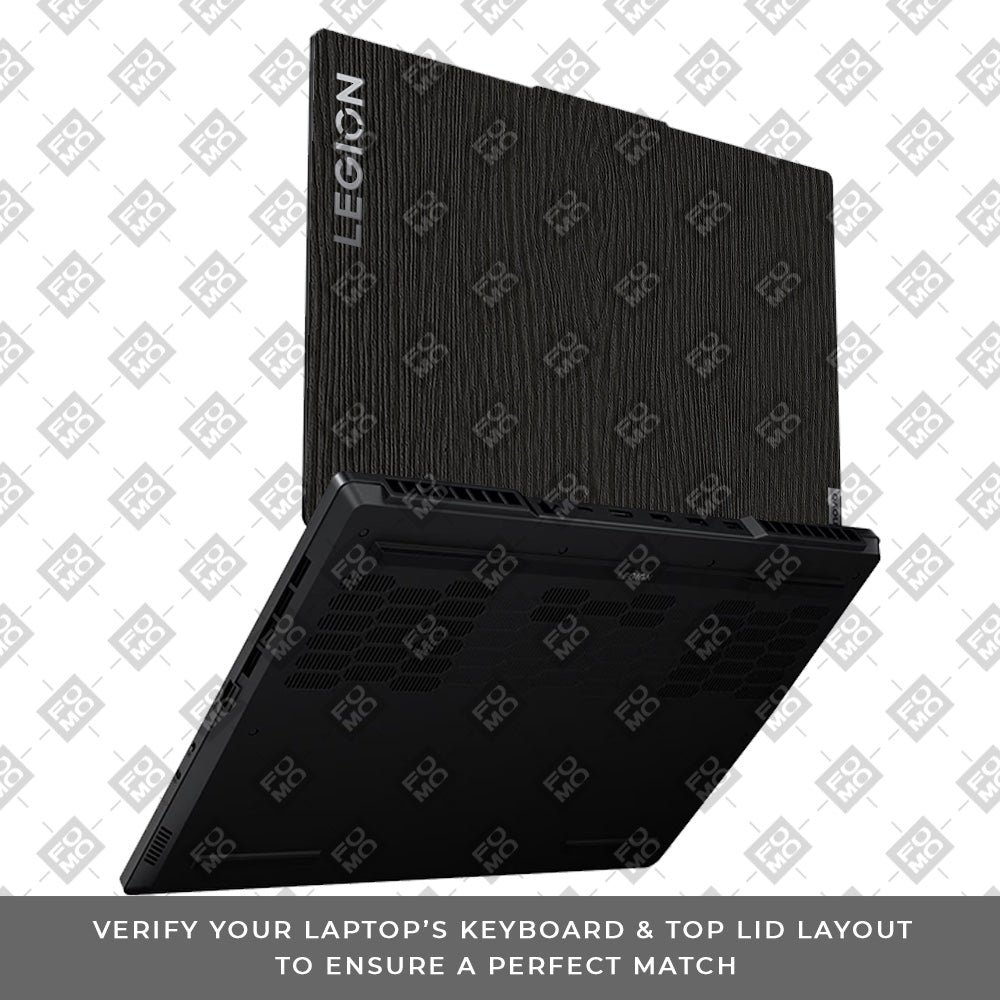 Textured Black Wood Lenovo Legion 5 15ARP8 Laptop Skin