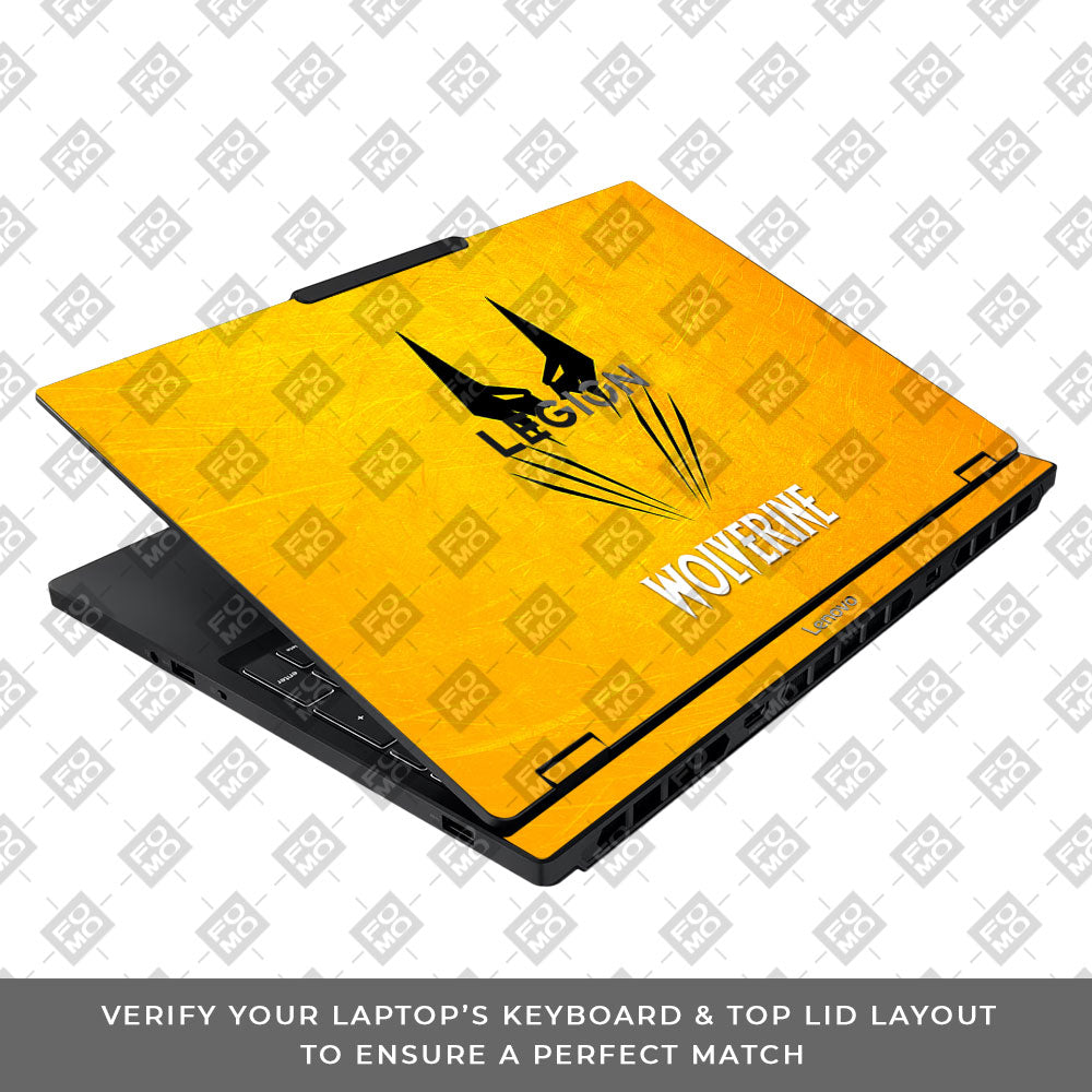 Wolverine with Yellow Background Lenovo Legion 5 15IAX10 Laptop Skin