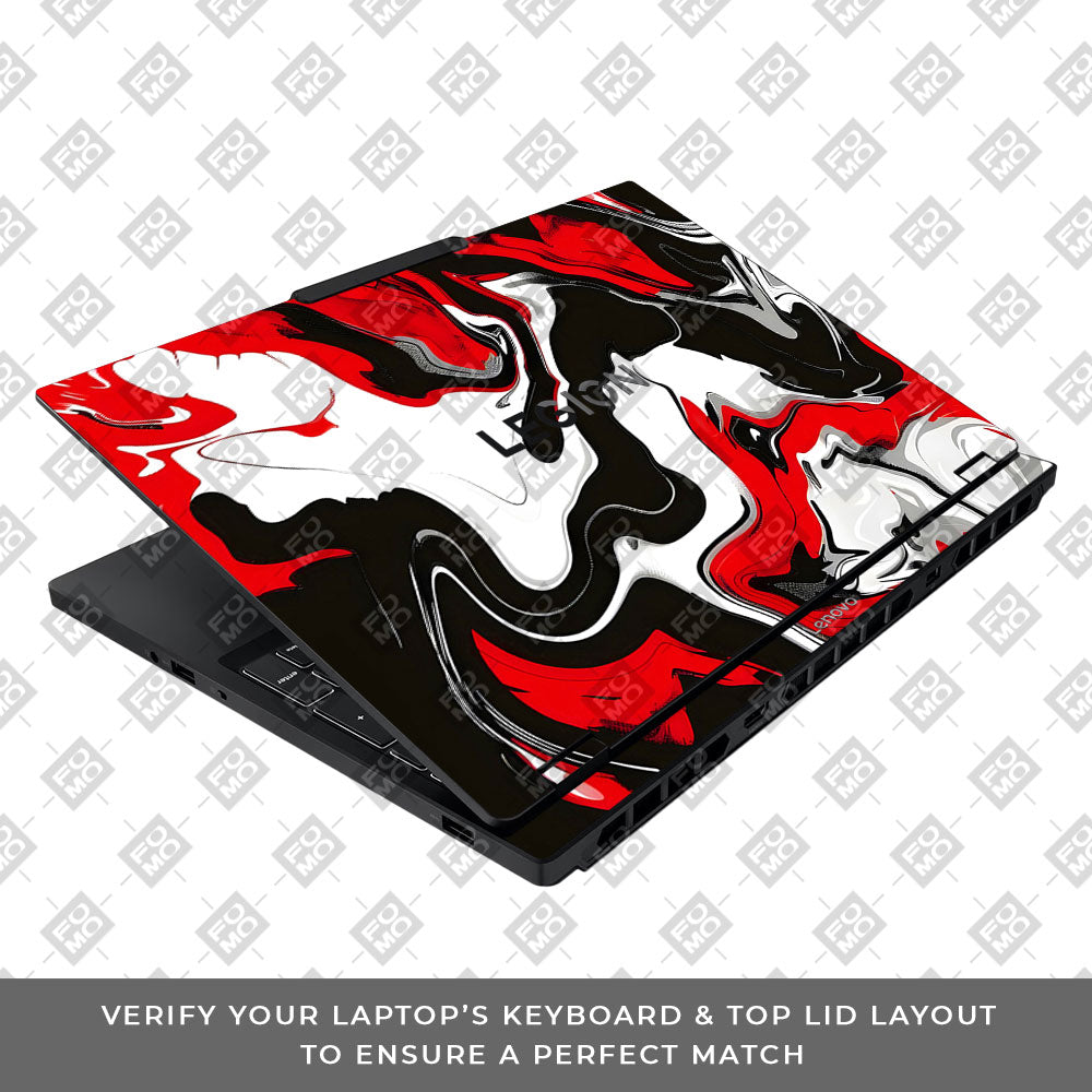 Red and White Marble Lenovo Legion 5 15IAX10 Laptop Skin