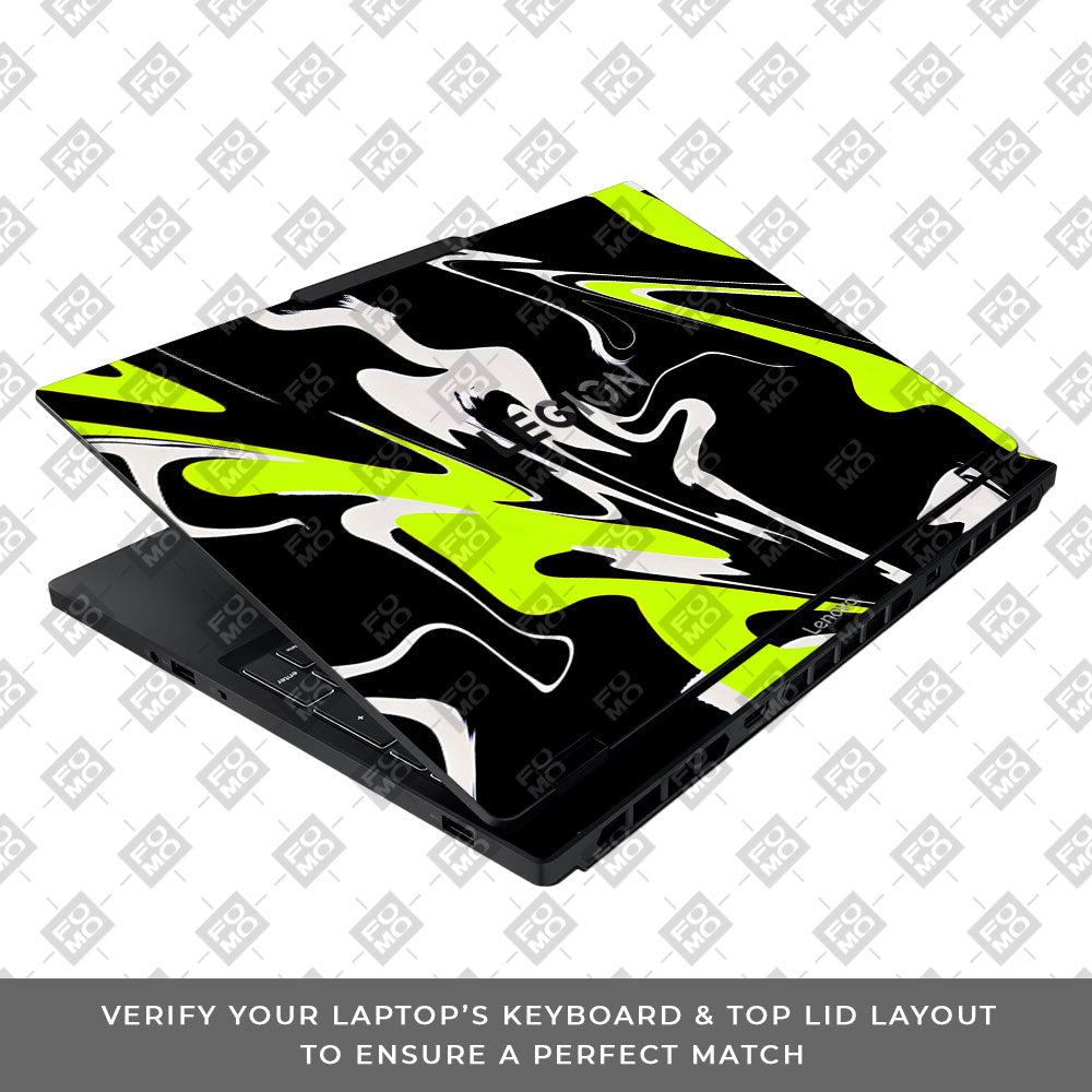 Neon Green and Black Patterns Lenovo Legion 5 15IAX10 Laptop Skin