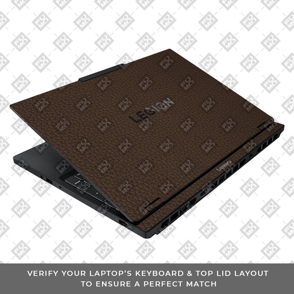 Textured Brown Leather Lenovo Legion 5 15IAX10 Laptop Skin