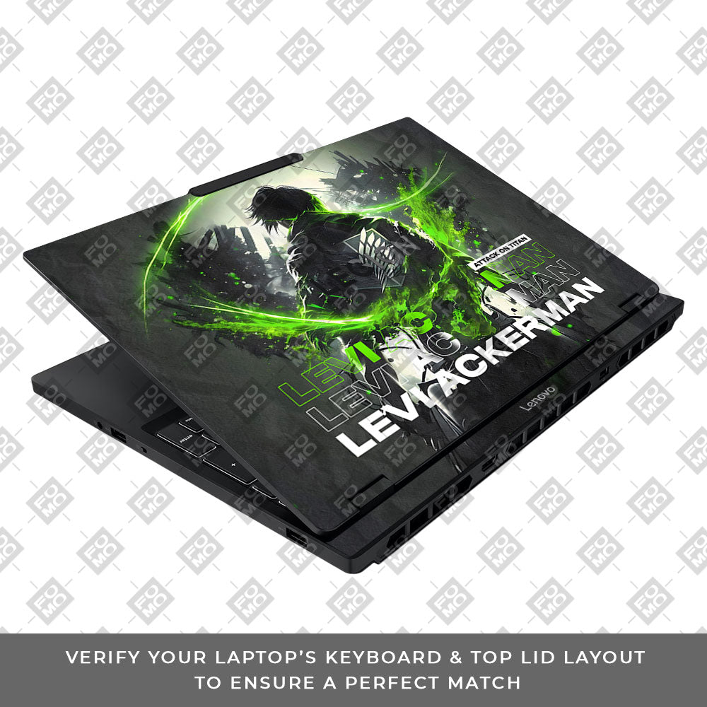 Levi Ackerman Neon Fury Lenovo Legion 5 15IAX10 Laptop Skin