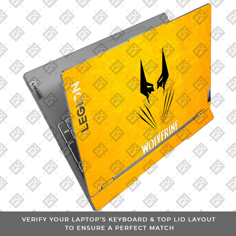 Wolverine with Yellow Background Lenovo Legion 5 15IRX9 Laptop Skin
