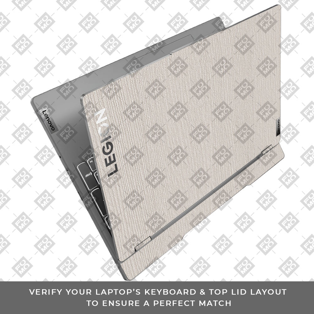 Textured White Wood Lenovo Legion 5 15IRX9 Laptop Skin