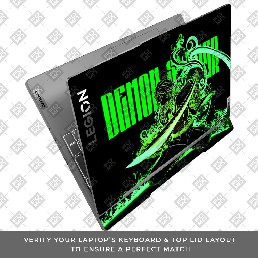 Tanjiro Green Flame Dance Lenovo Legion 5 15IRX9 3D Laptop Skin