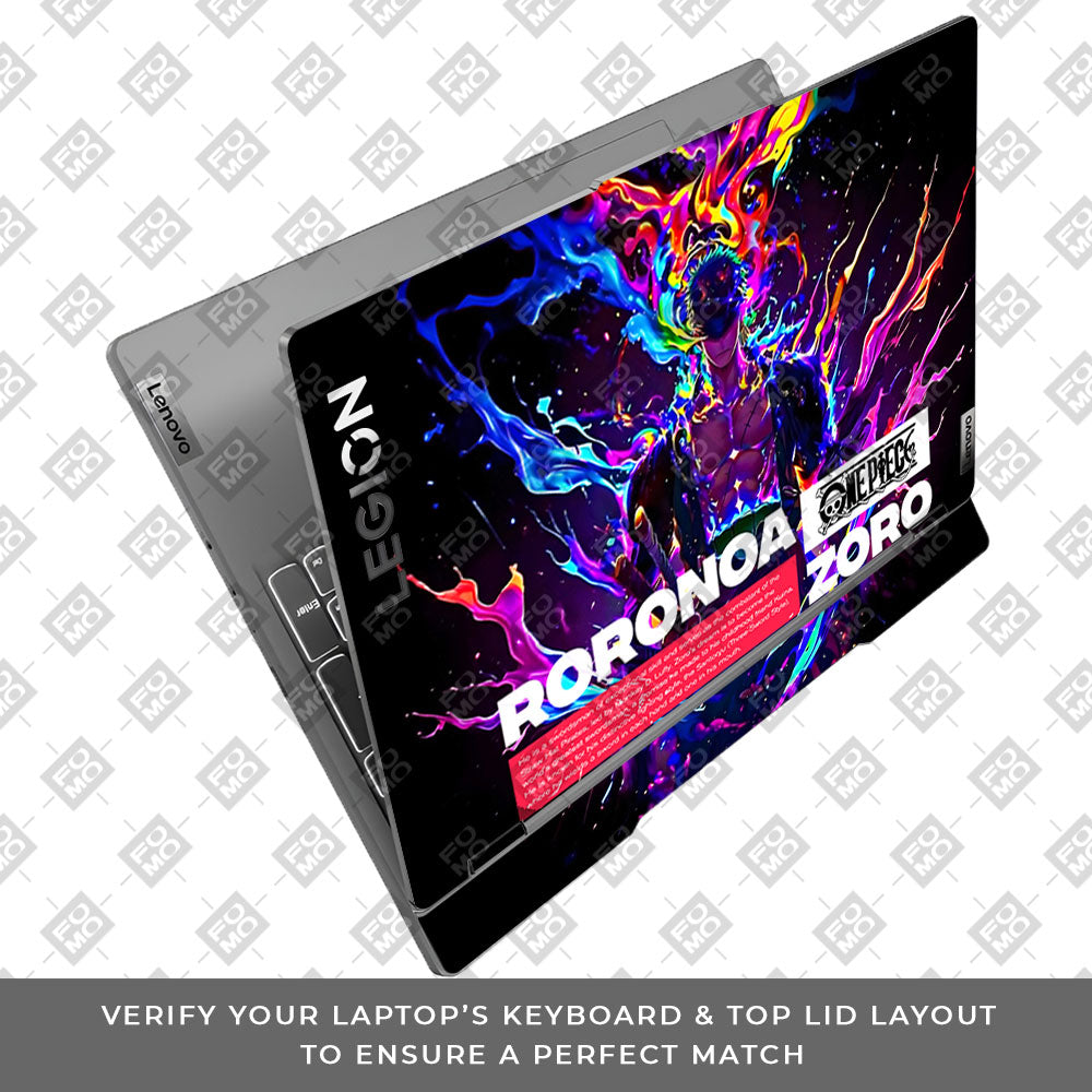Zoro with Neon Flames Lenovo Legion 5 15IRX9 Laptop Skin