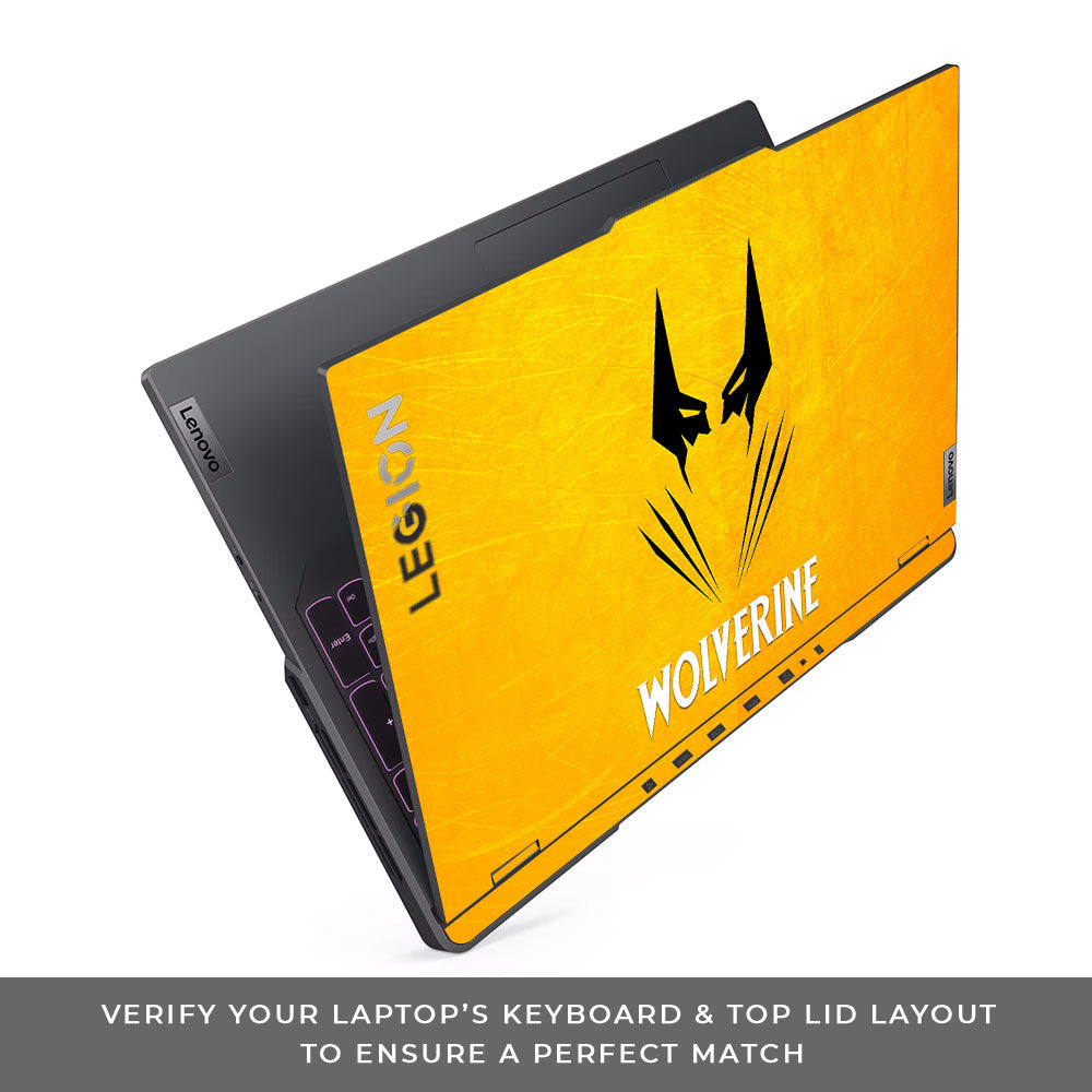 Wolverine with Yellow Background Lenovo Legion 5 Pro 16IRX8 and 16IRX9 Laptop Skin